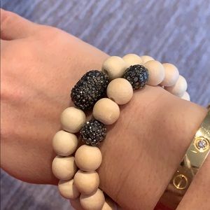White beaded bracelets